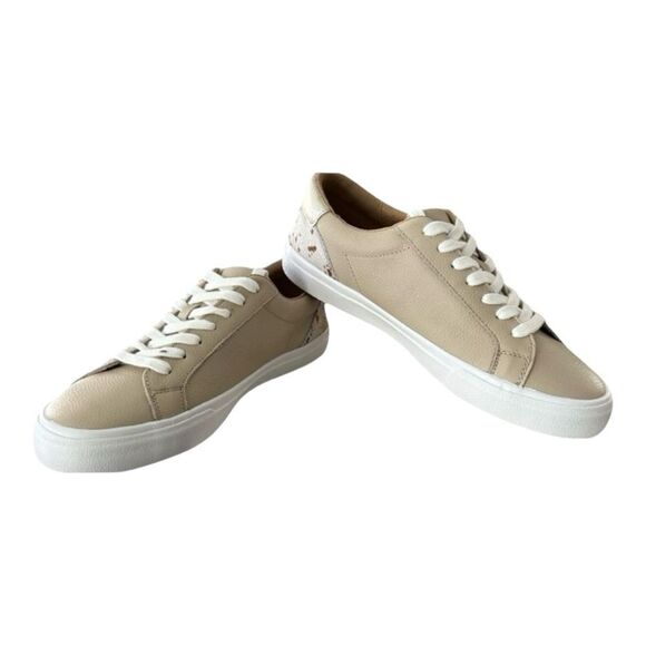 Lucky Brand Shoes - Lucky Brand Divahna Stucco Cream Leather Sneakers Cow Hair Detail Size 8.5